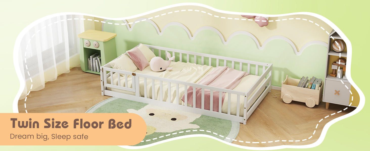 twin floor bed