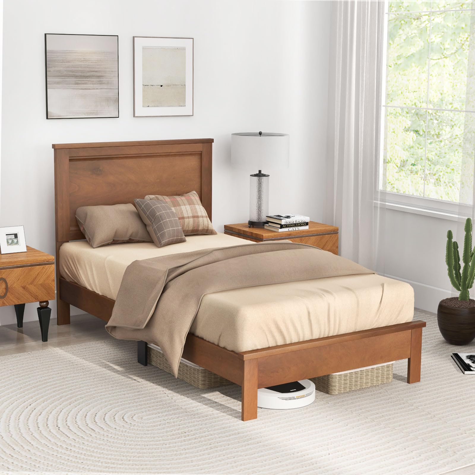 Wood platform bed frame