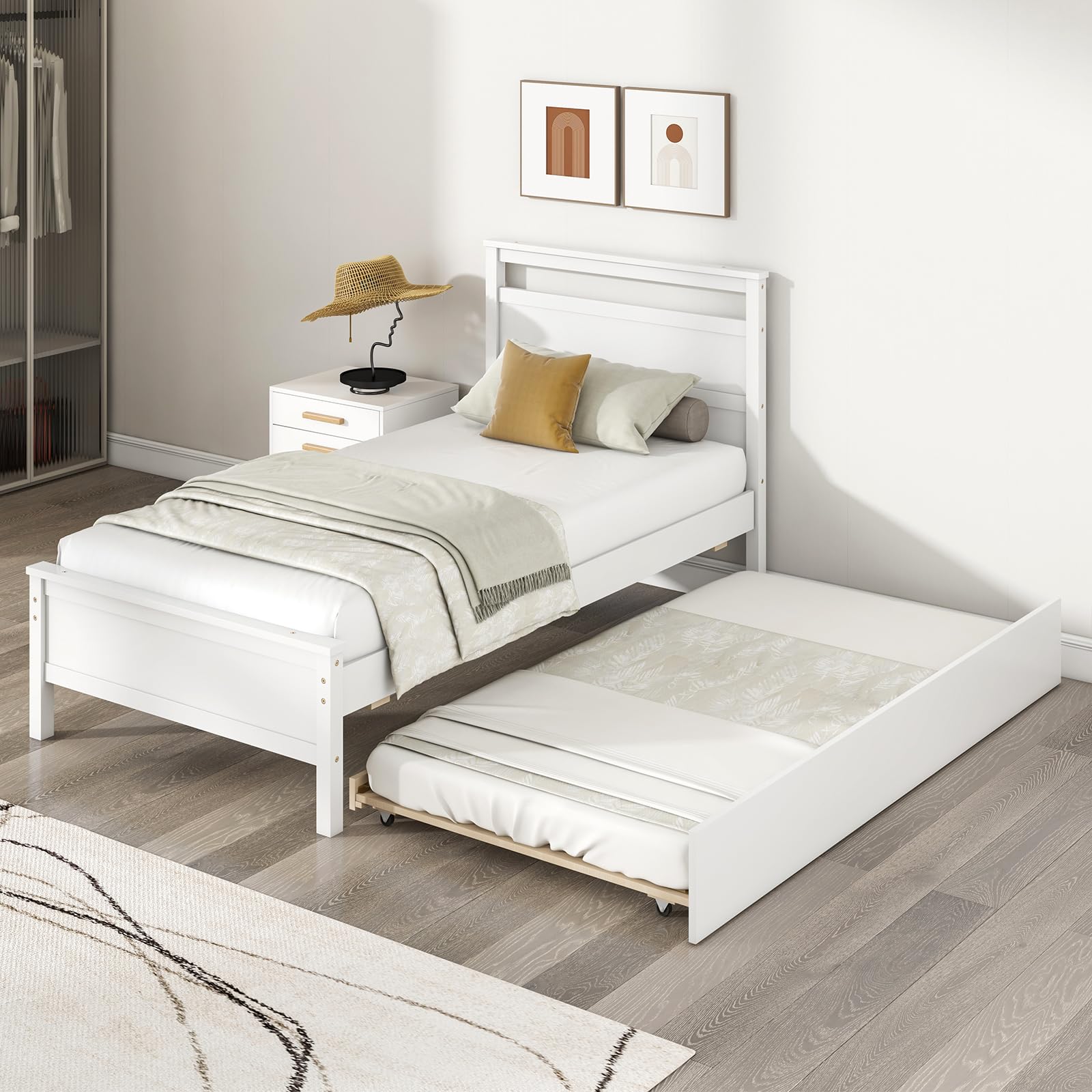 Twin Bed Frame with Trundle
