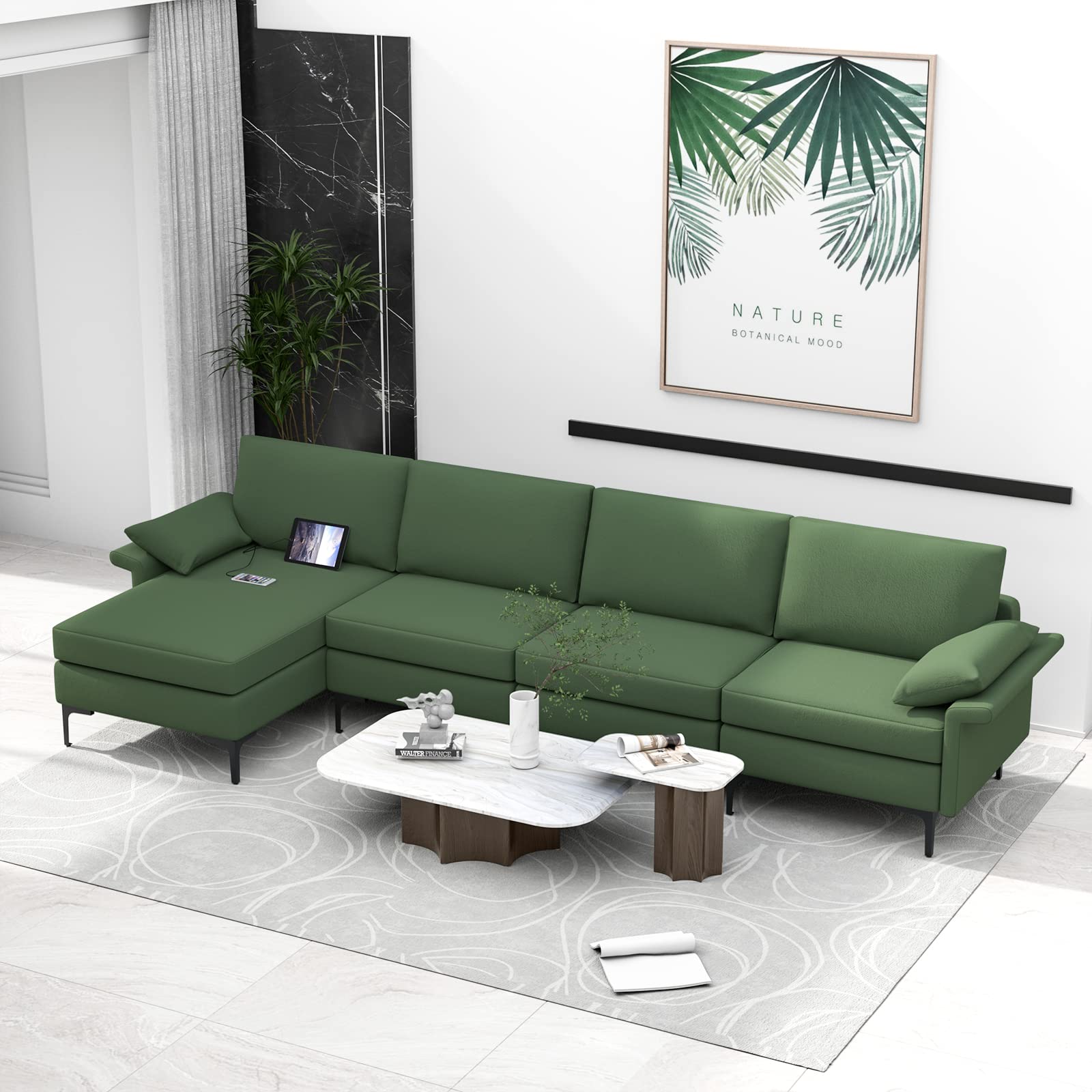 130.5 Inch Extra Large Convertible Sectional Sofa