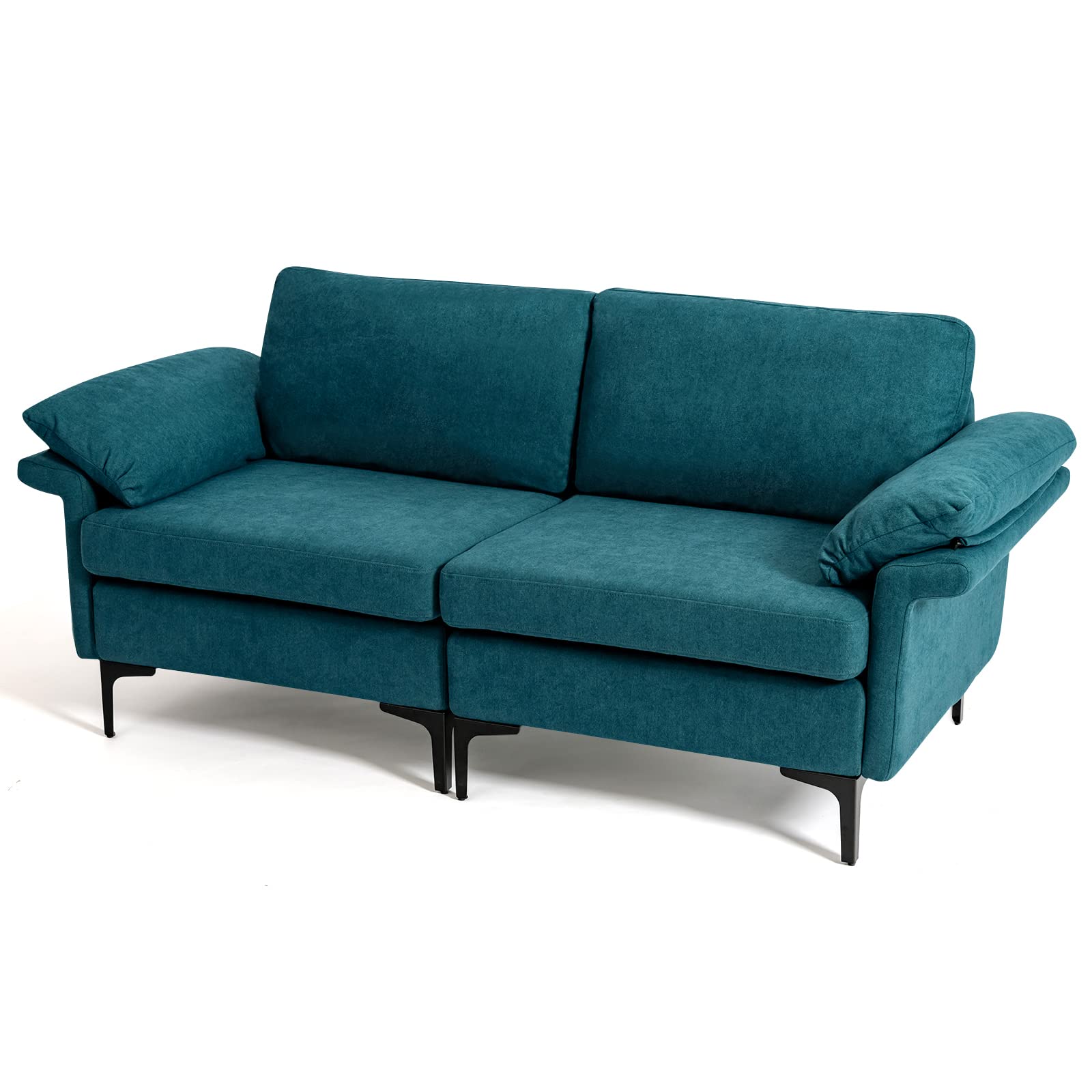 72.5" Loveseat Sofa Couch, Modern Love Seat with Removable Armrest Pillows