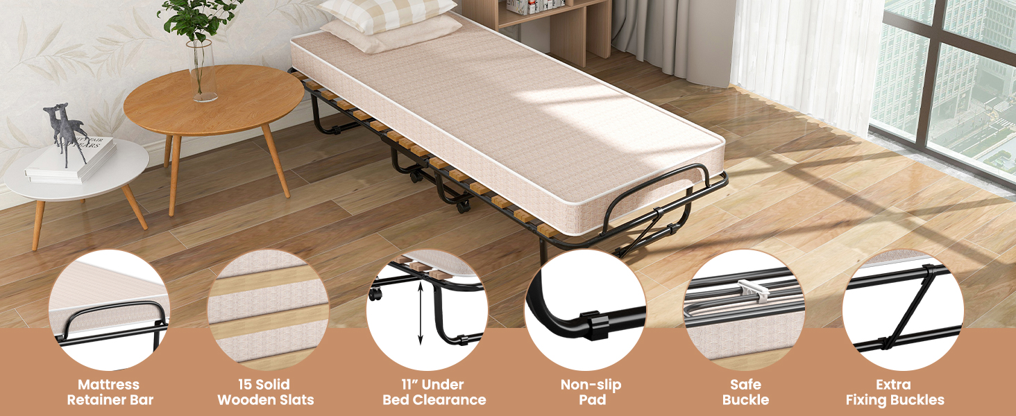 folding bed with mattress for adults