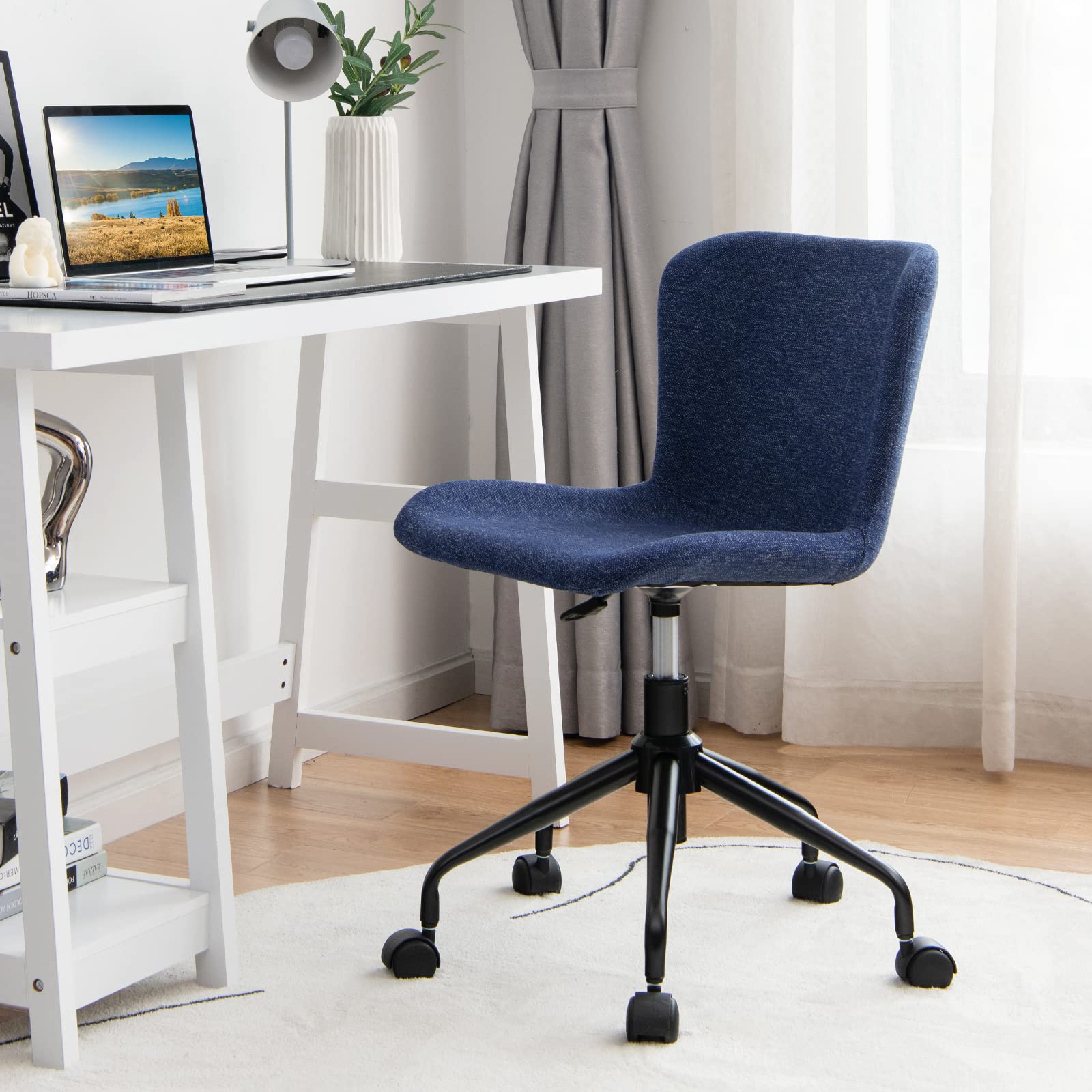 Home Office Chair with Wheels, Mid-Back Swivel Computer Chair