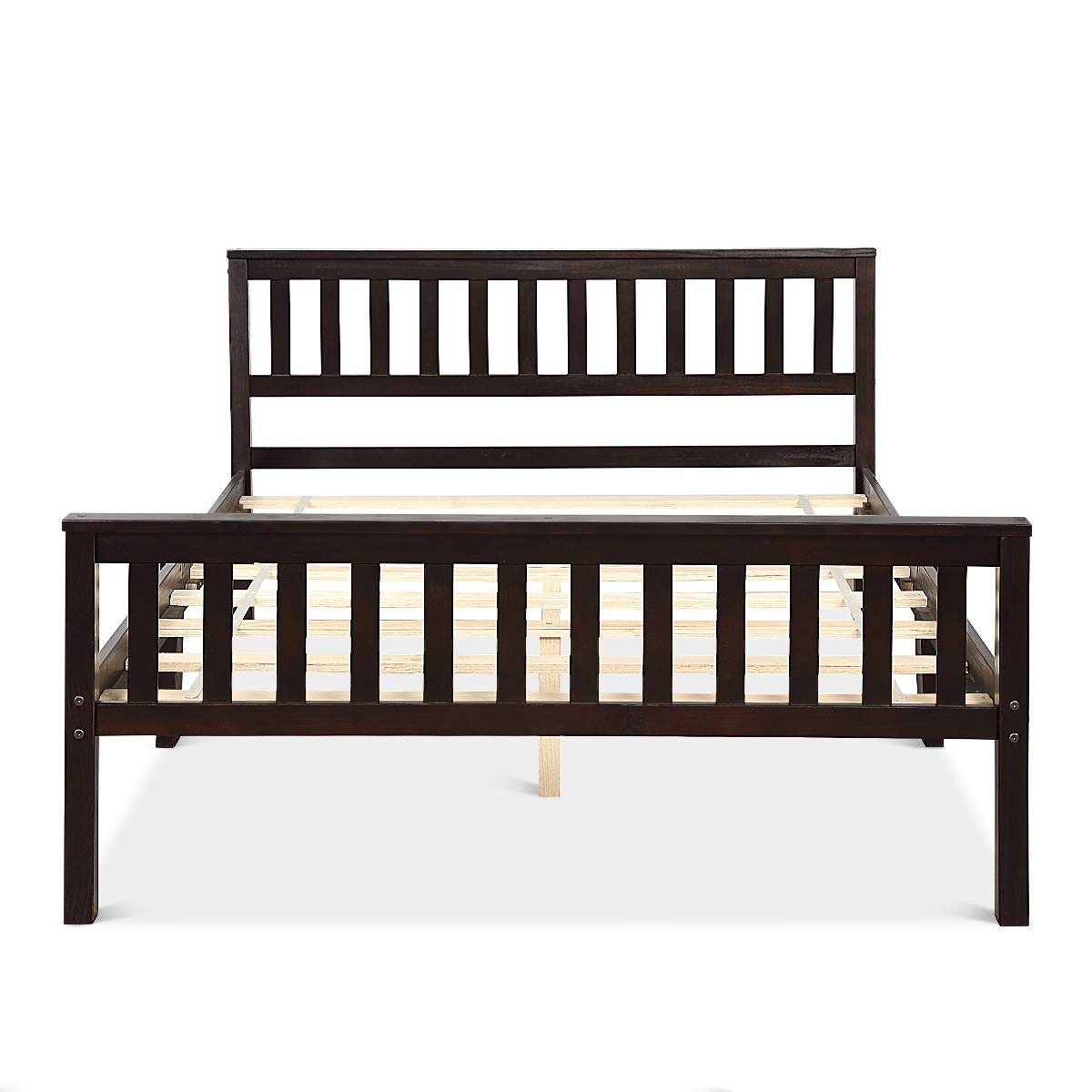 Deluxe Solid Wood Platform Bed Frame with Headboard & Footboard