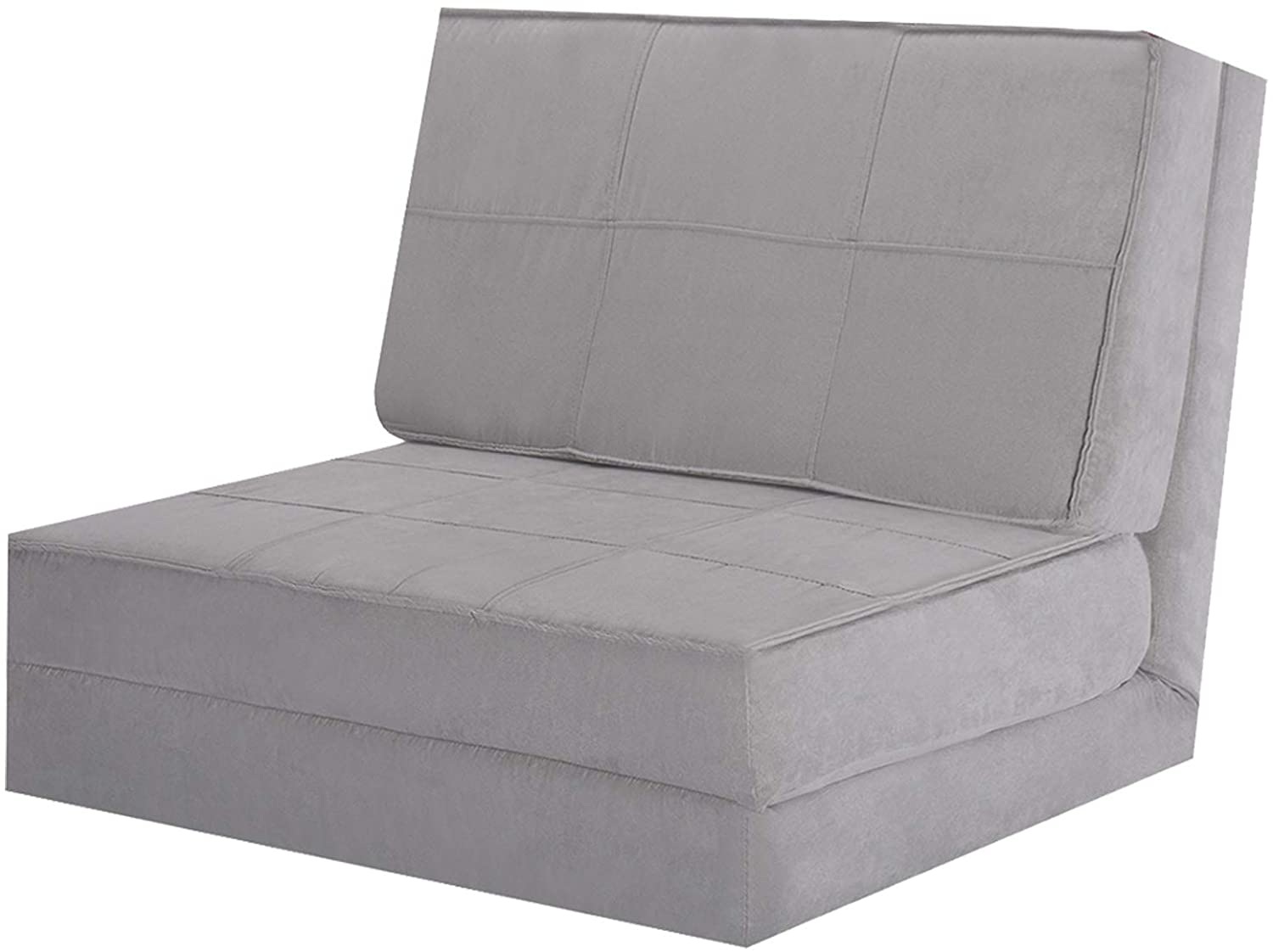 5-Position Adjustable Convertible Flip Chair, Sleeper Dorm Game Bed Couch Lounger Sofa Chair Mattress