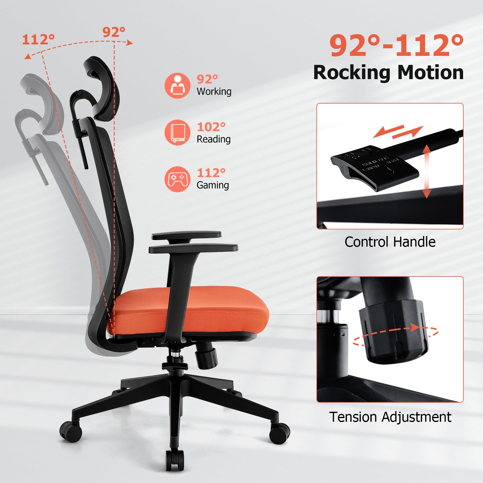 Ergonomic Mesh Office Chair with Adjustable Lumbar and 3D Headrest