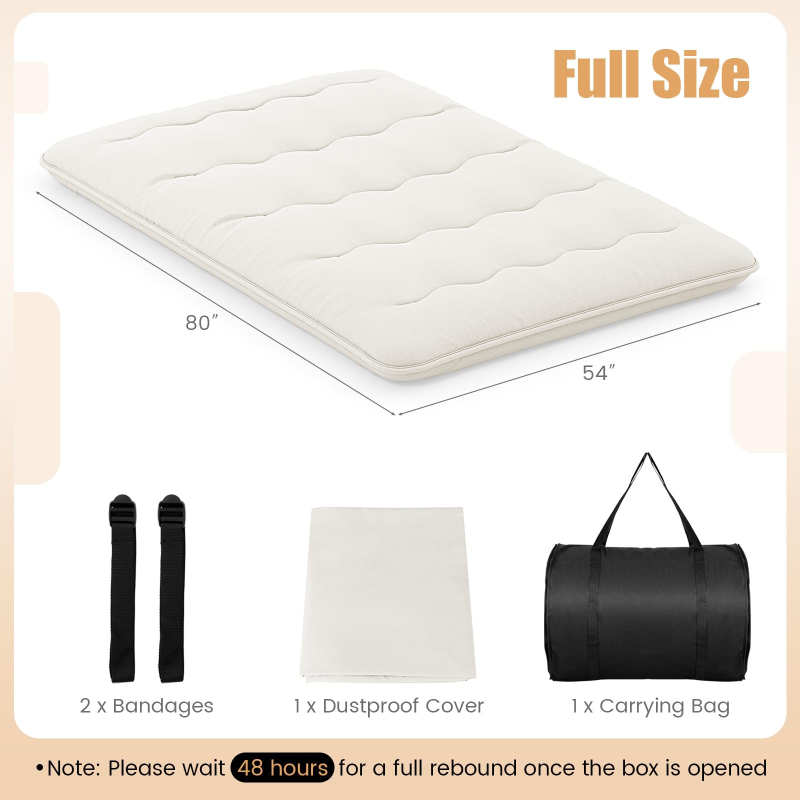 Japanese Floor Mattress 4 Inch Roll up Futon Mattress