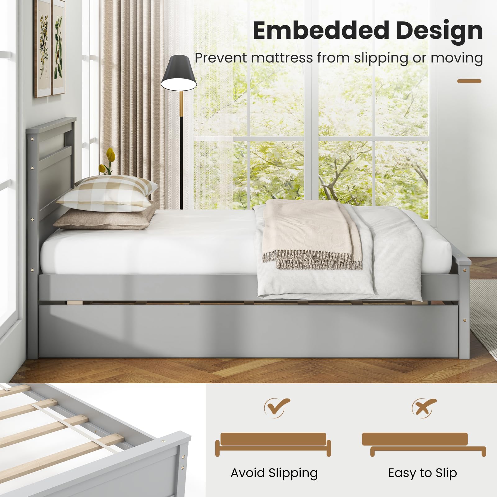 Twin Bed Frame with Trundle