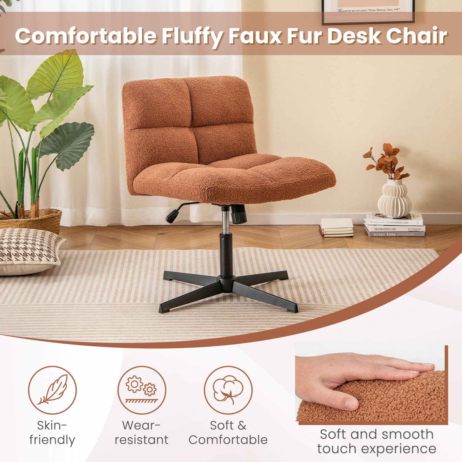 Criss Cross Chair, Height Adjustable Computer Swivel Office Chair