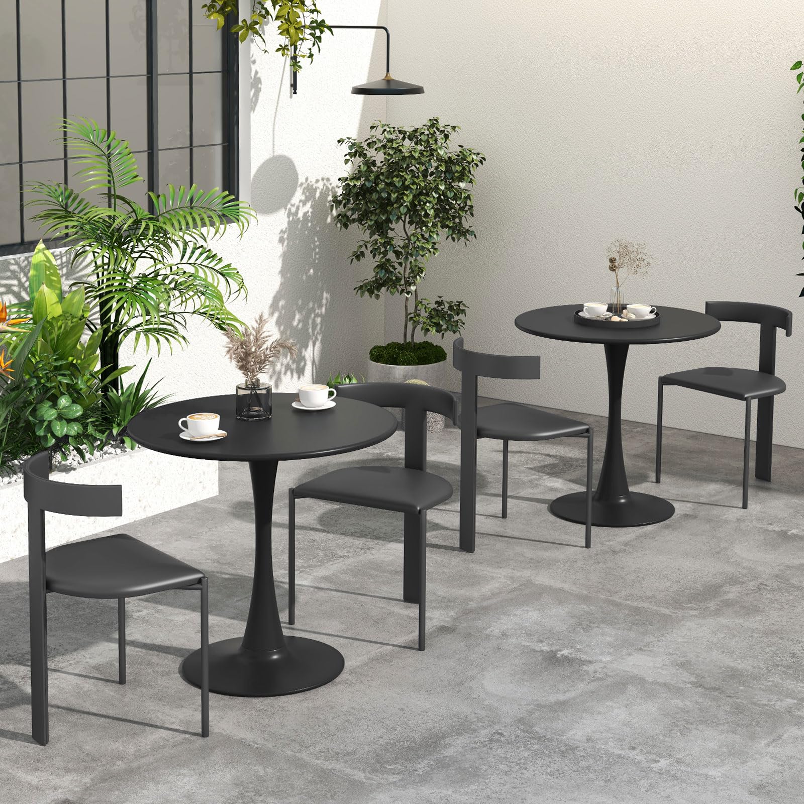 Round Dining Table, 32" Modern Tulip Kitchen Table with 0.9&rdquo; Thickened Tabletop & Sturdy Metal Pedestal