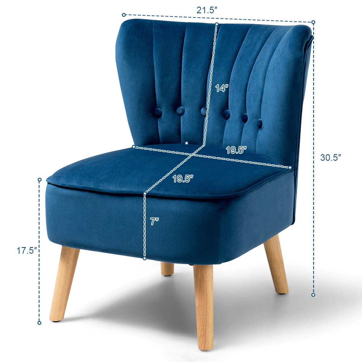 Modern Velvet Accent Chair | Small Upholstered Leisure Sofa Chair
