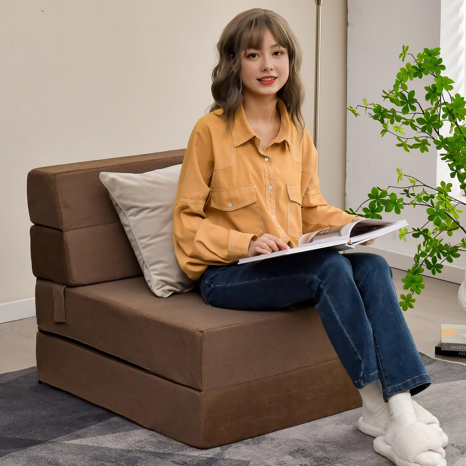 Folding Floor Sofa Bed, Convertible Sleeper Chair Bed