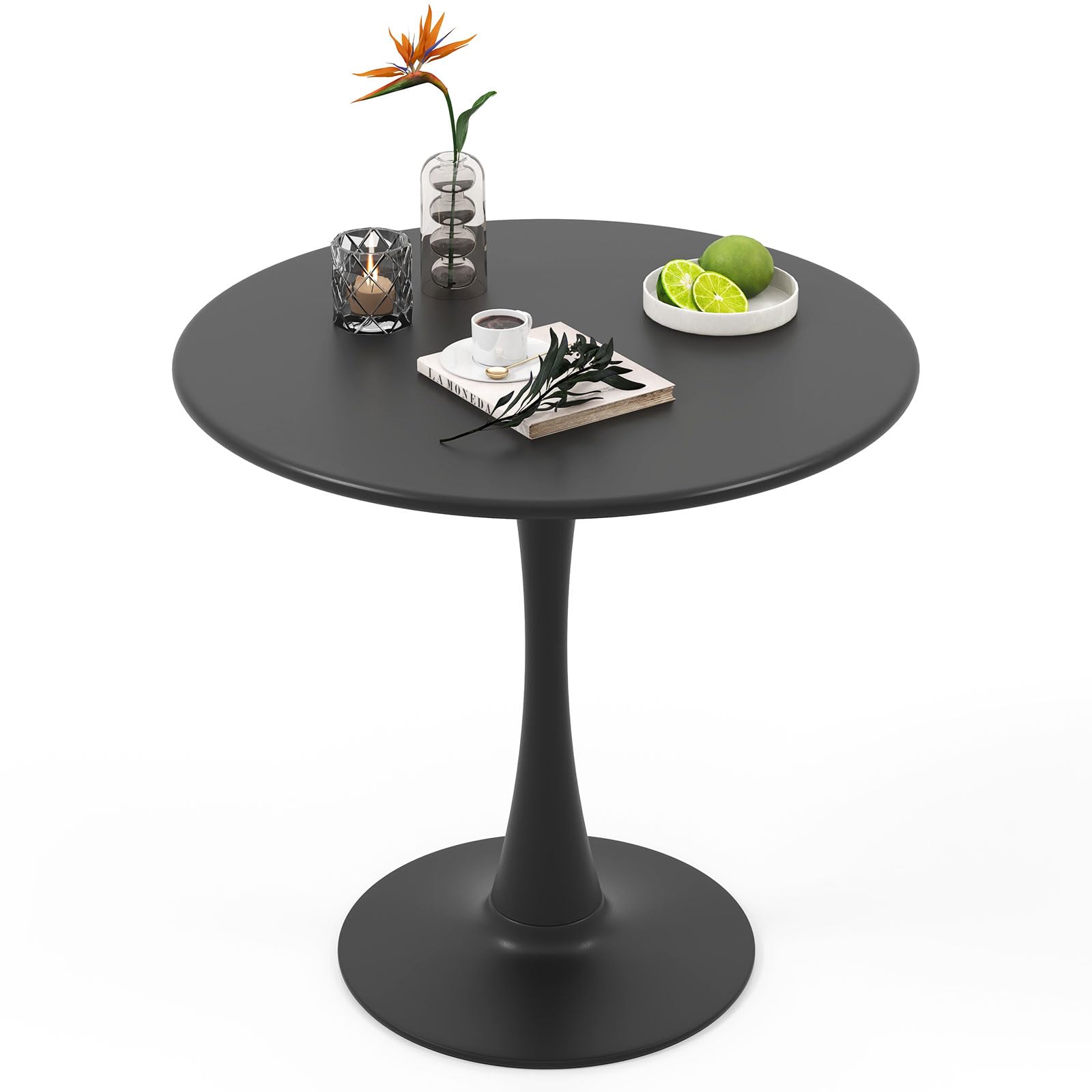 Round Dining Table, 32" Modern Tulip Kitchen Table with 0.9&rdquo; Thickened Tabletop & Sturdy Metal Pedestal