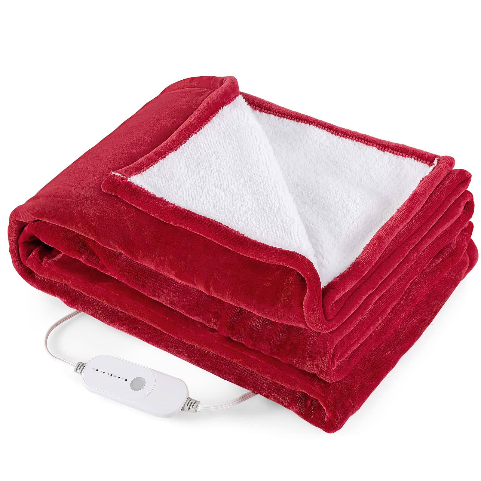 84&rdquo; x 62&rdquo; Electric Heated Throw Blanket w/ 5 Heating Levels 10 Hours Auto-Off Overheat Protection
