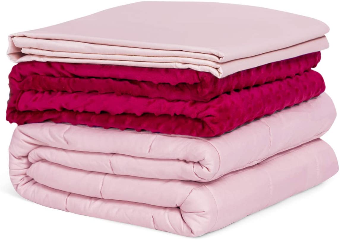 Weighted Blanket with Duvet Covers, Hot and Cold Duvet Cover Set