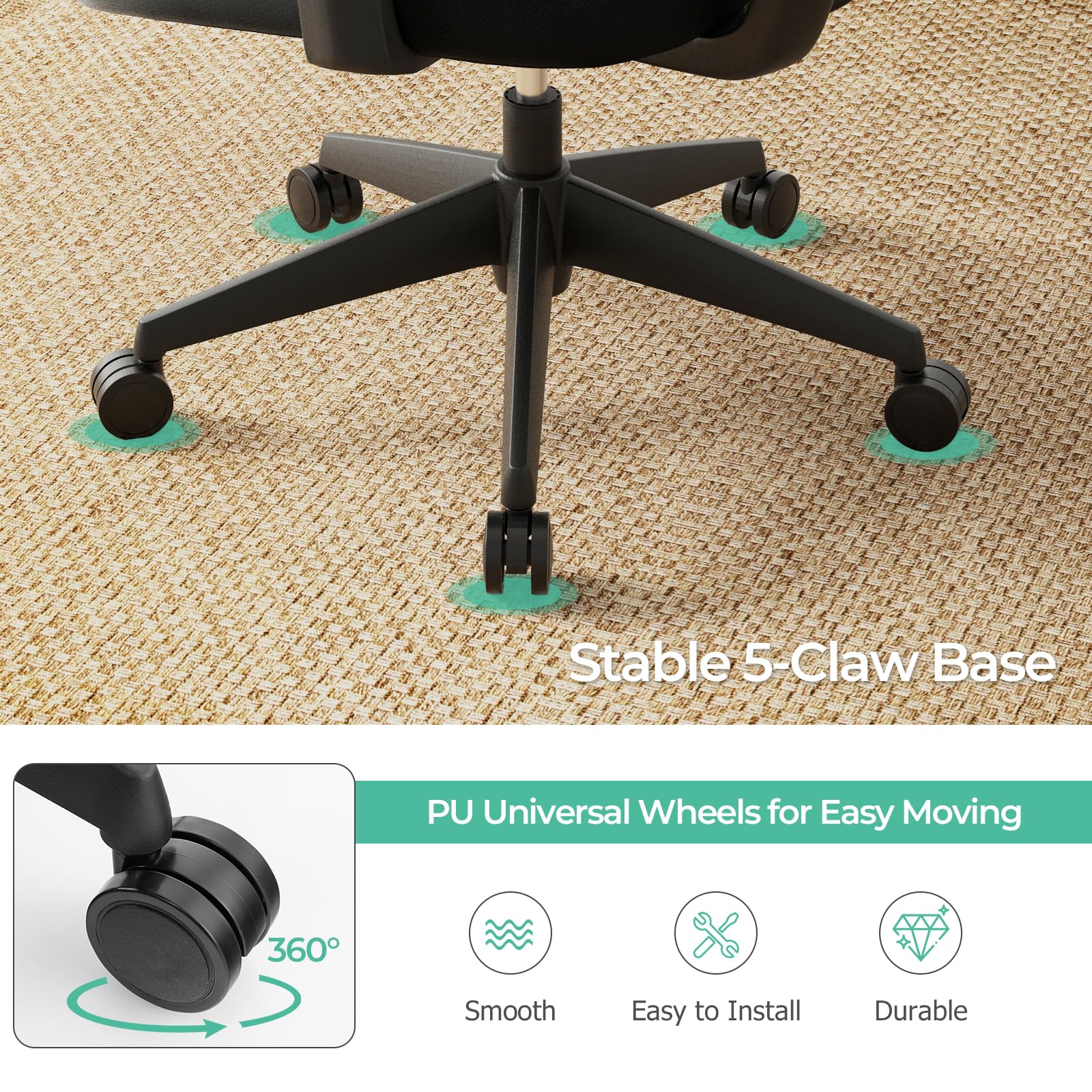 Ergonomic Office Chair - Mesh Desk Chair with Adjustable Lumbar Support, Headrest & Armrests