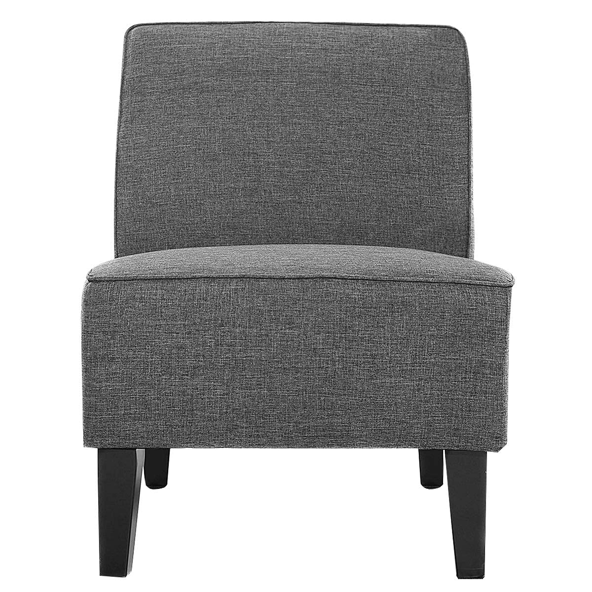 Set of 1/2 Thick Armless Accent Chair with Solid Wood Legs, 9" Thick Sponge Cushion