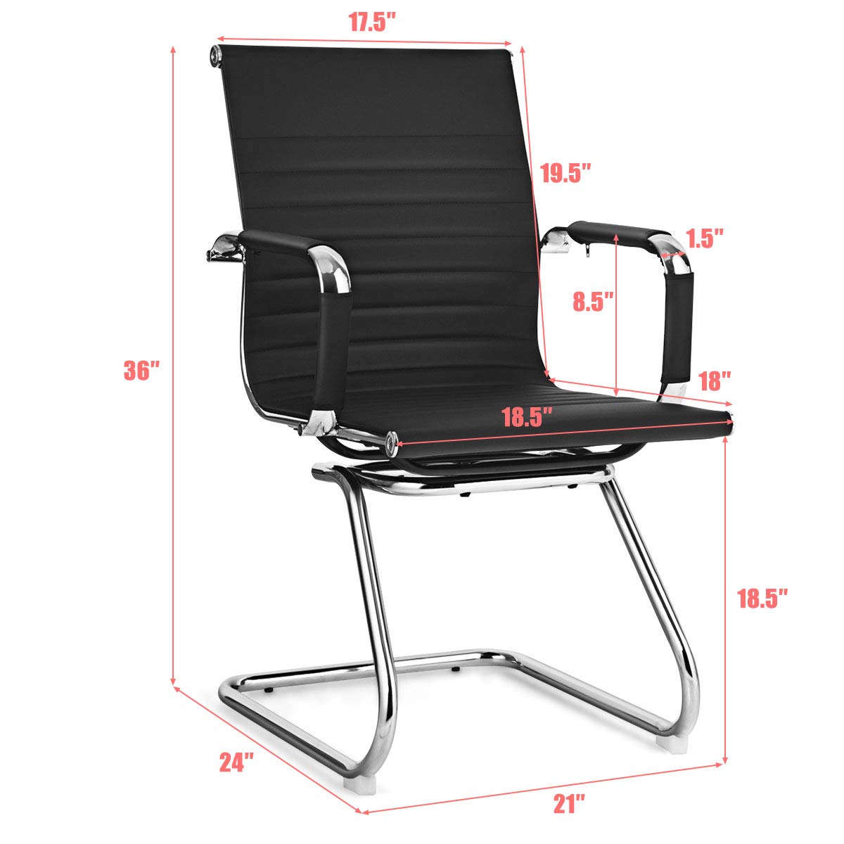 Office Reception Chairs- Guest Chairs, Conference Chair with Arm, Anti-Slip Foot Pads
