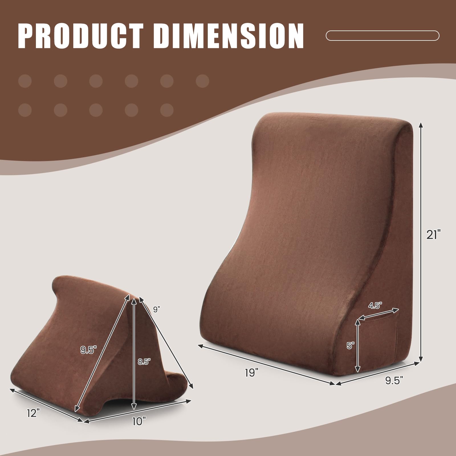 Soft Wedge Pillow for Neck Back Leg Support