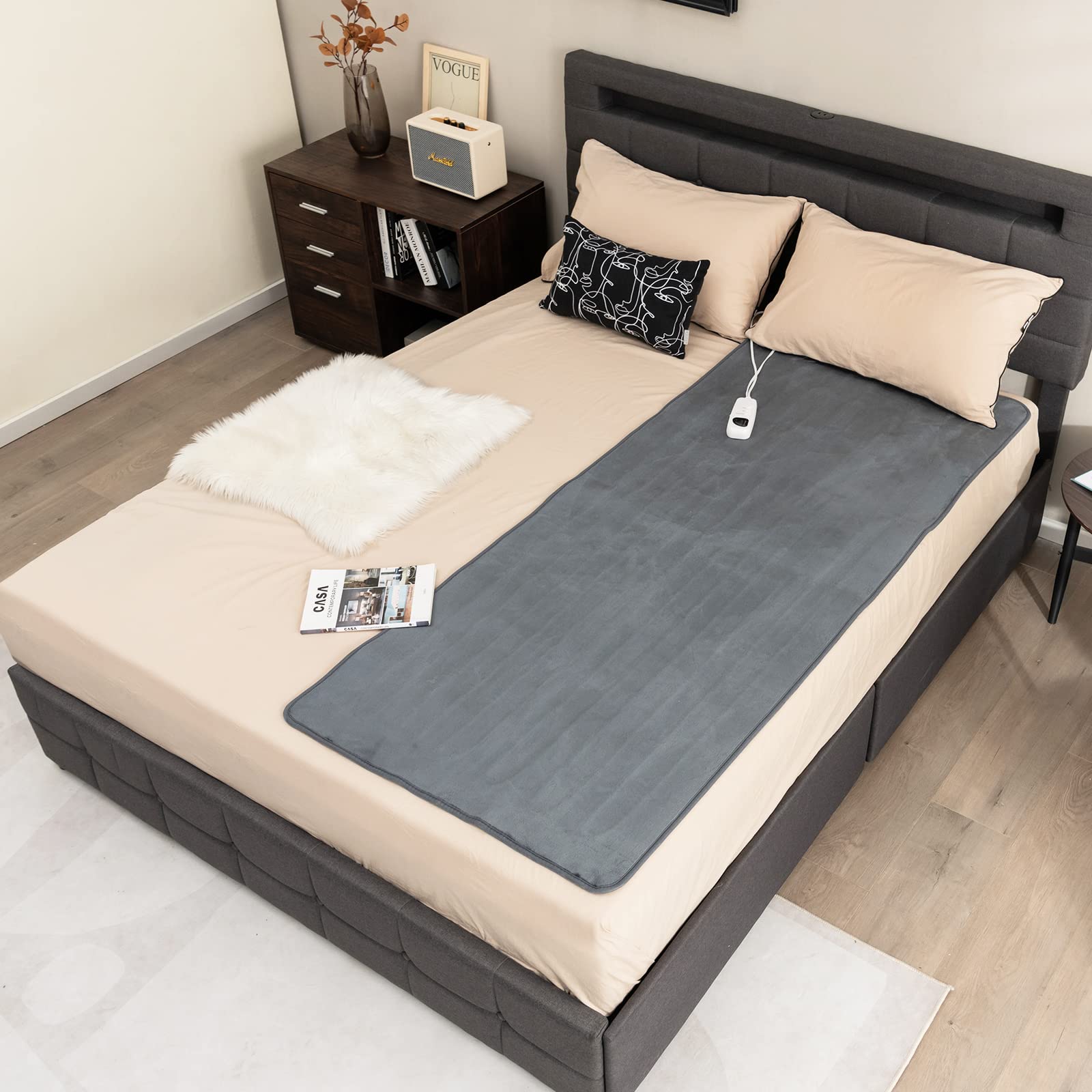 Electric Heated Mattress Pad - 71&rdquo; x 30&rdquo; Bed Warmer w/ 5 Heating Levels, 8H Timer, Overheat Protection, Machine Washable Heating Pad
