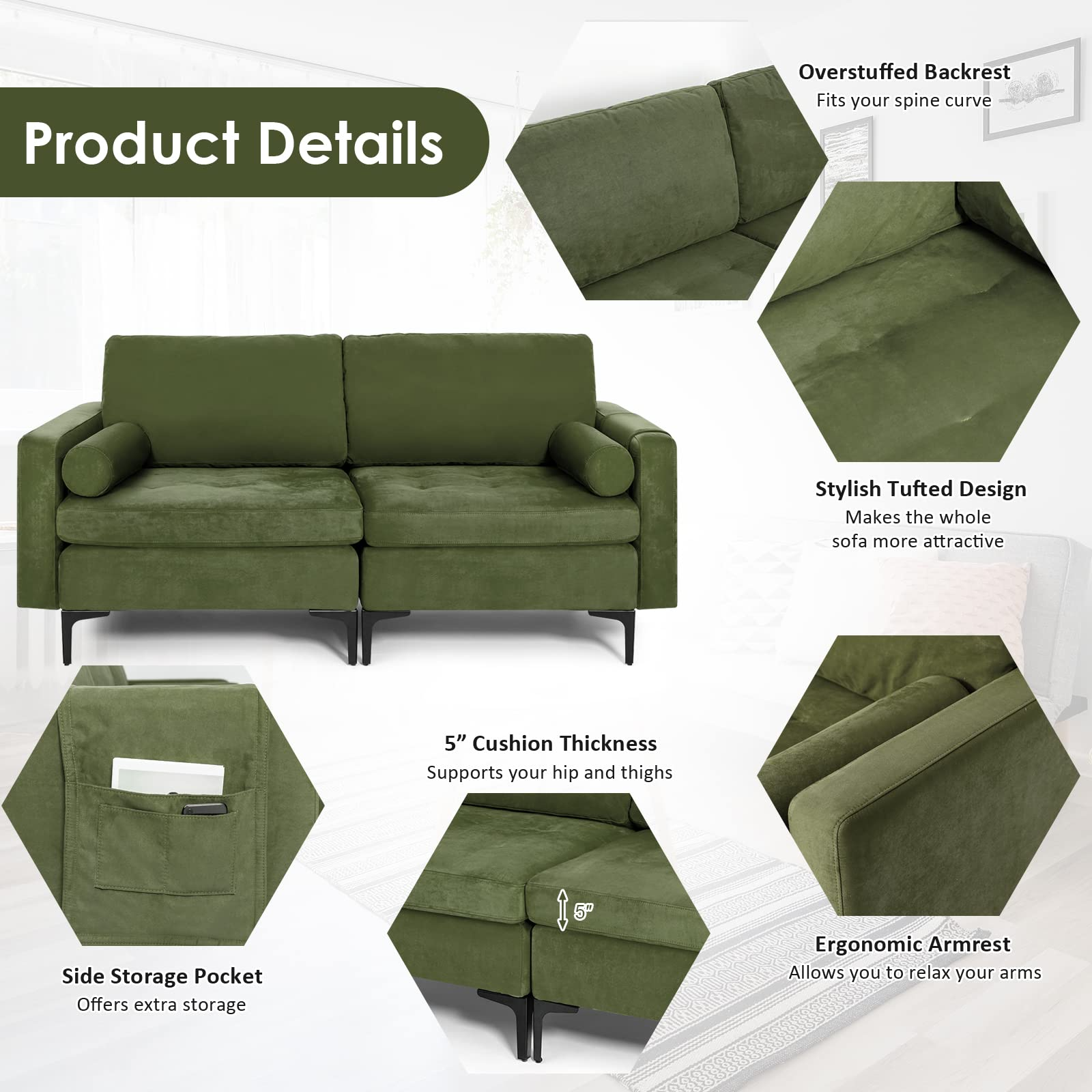 Heavy Duty Sleeper Sofa Couch for Living Room