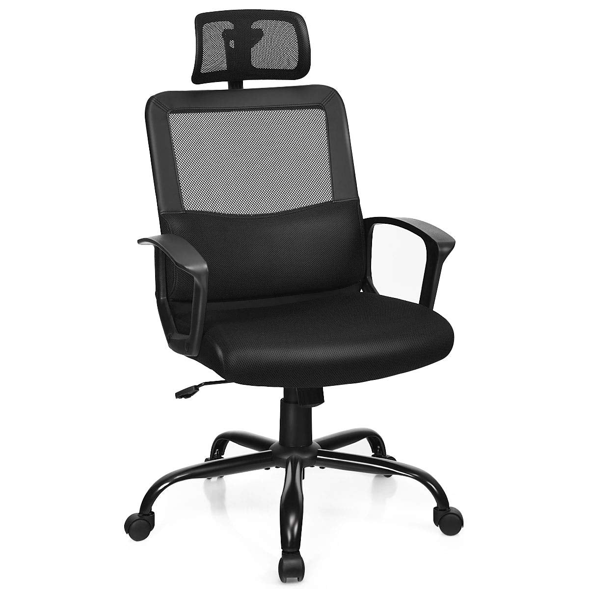 Mesh Office Chair, Ergonomic High Back Computer Desk Chair with Adjustable Headrest & Lumbar Support