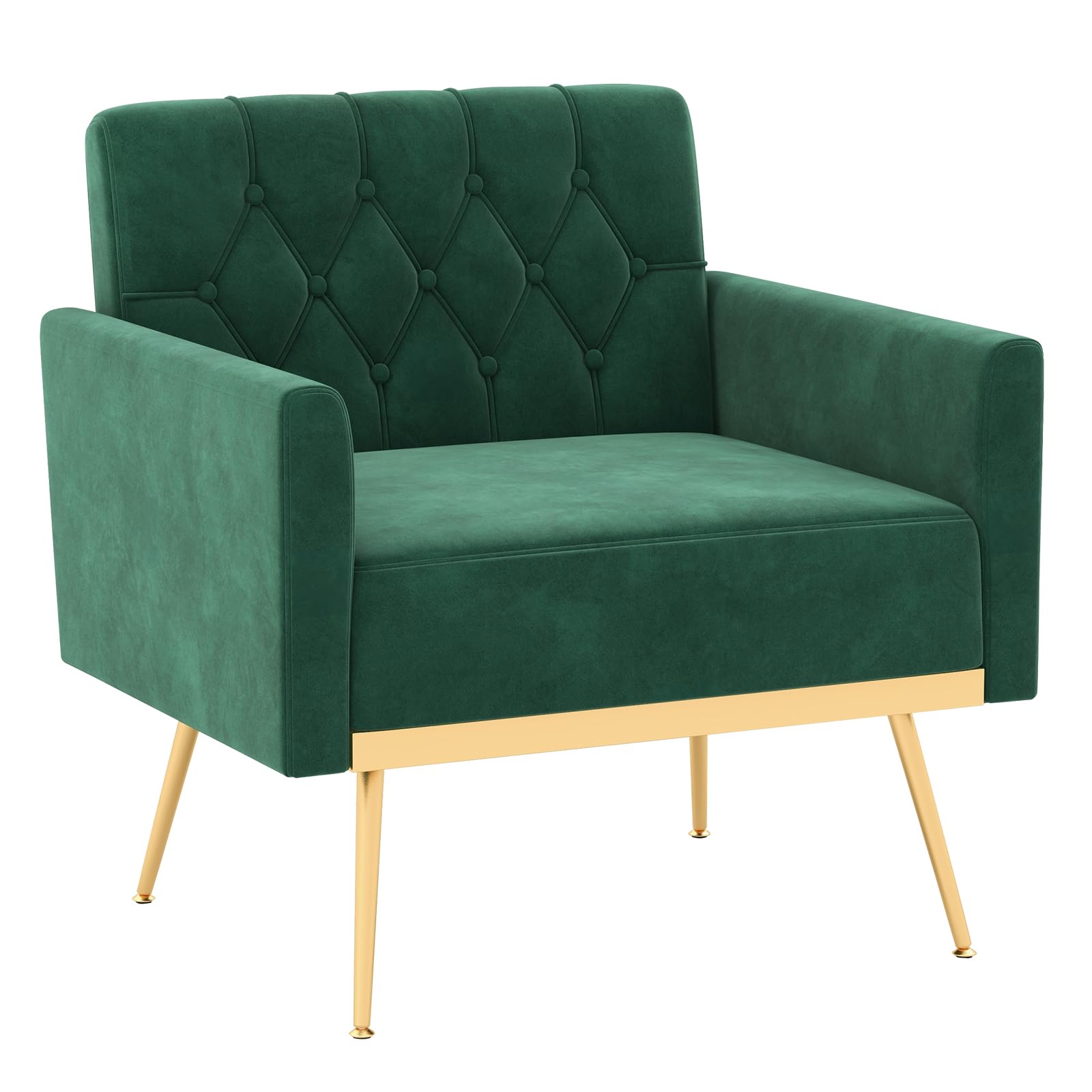 Velvet Accent Chairs Set of 1/2 Modern Tufted Arm Chair