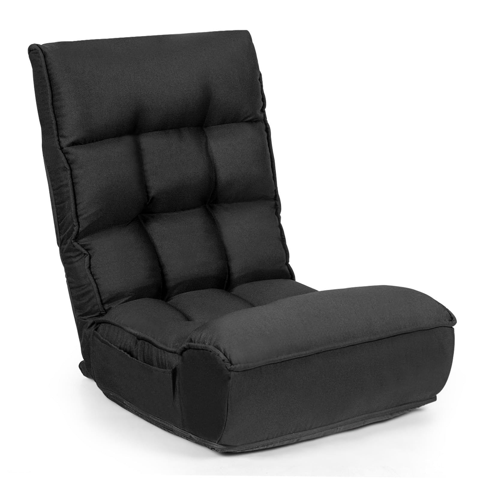  Folding Floor Lounge Chair with 5-Position Adjustable Head & 4-Position Adjustable Backrest
