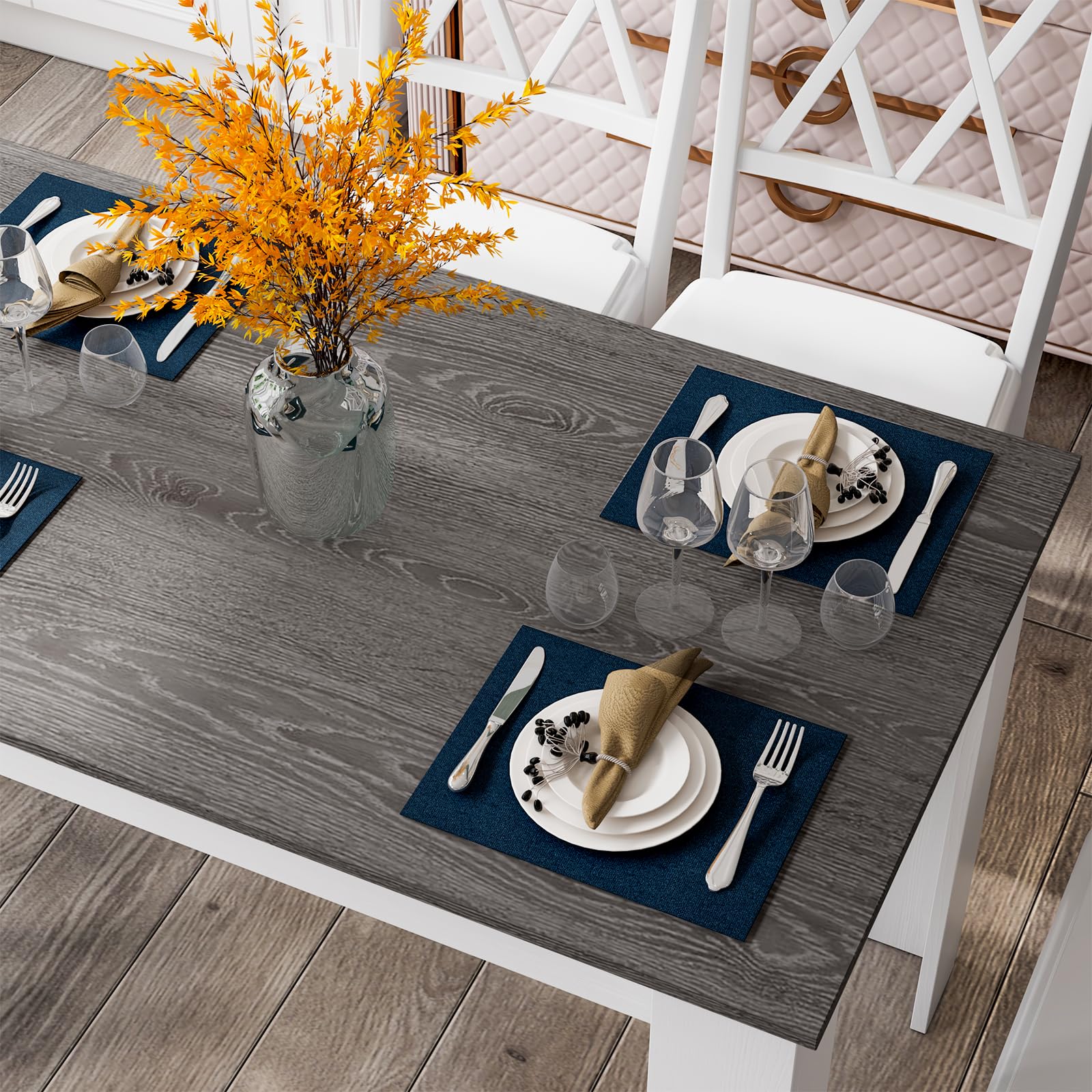 Wooden Dining Table, Modern Kitchen Table for 4, 47" L x 28" W x 30" H