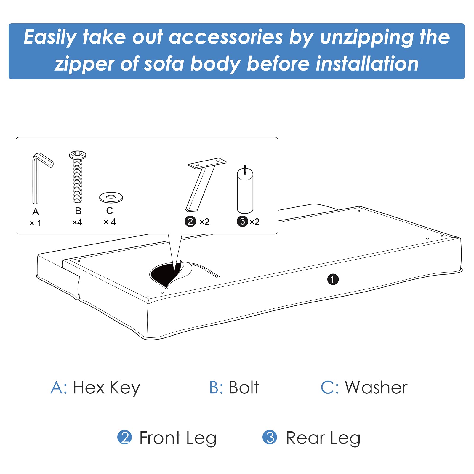 3 Seater Convertible Sofa Bed with 3 Adjustable Angles