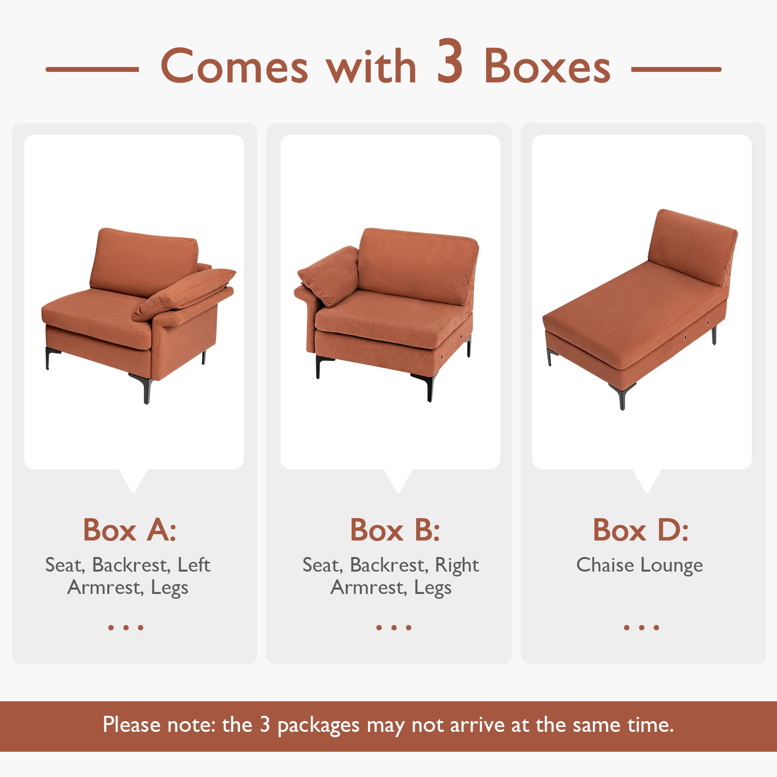100.5 Inch Convertible L-Shaped Sectional Sofa Couch, 3-Seat Sofa with Reversible Chaise Lounge
