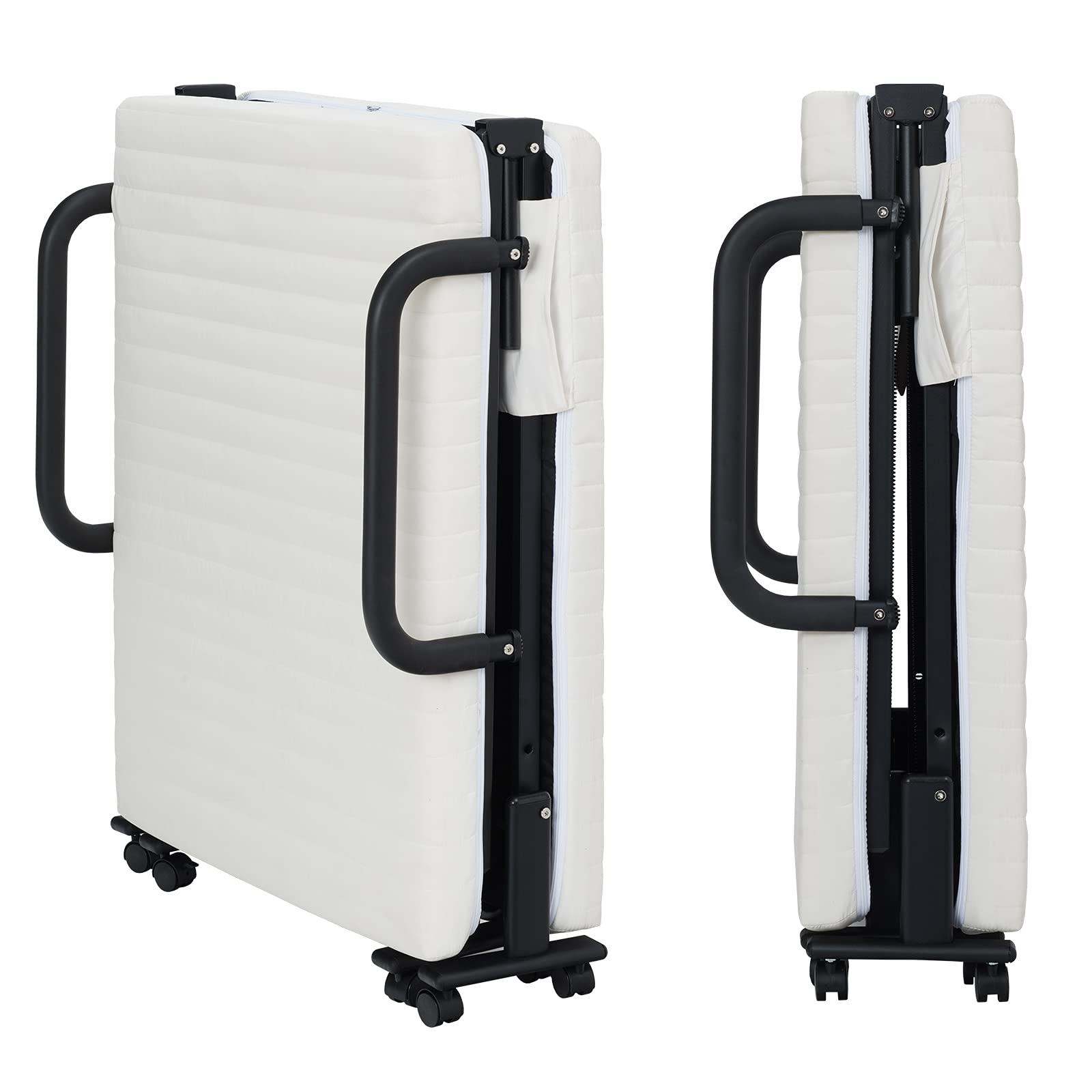 Portable Guest Bed with 6 Positions Adjustable Backrest & Side Storage Pocket