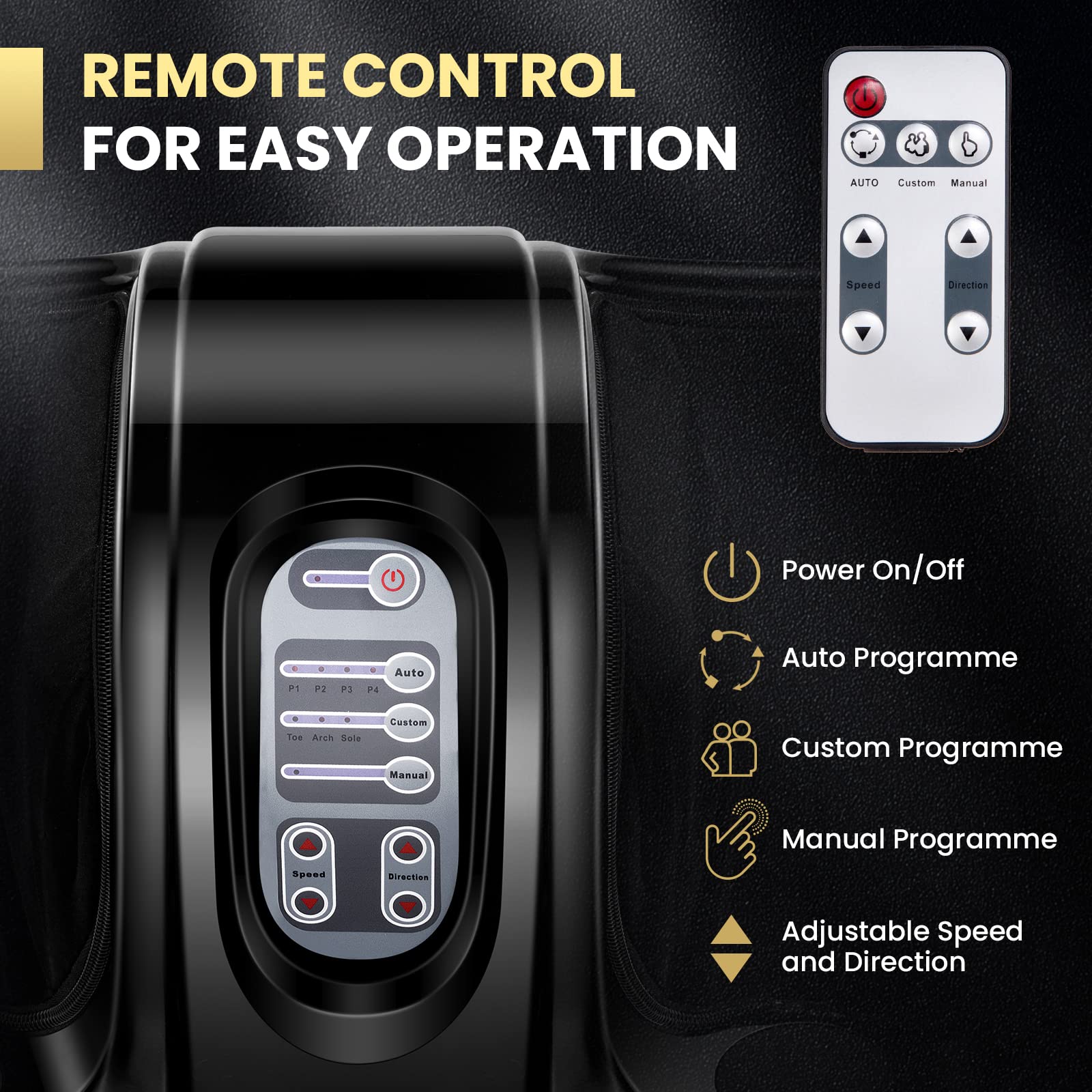 Electric Shiatsu Foot Massager with Remote and 4 Massage Modes