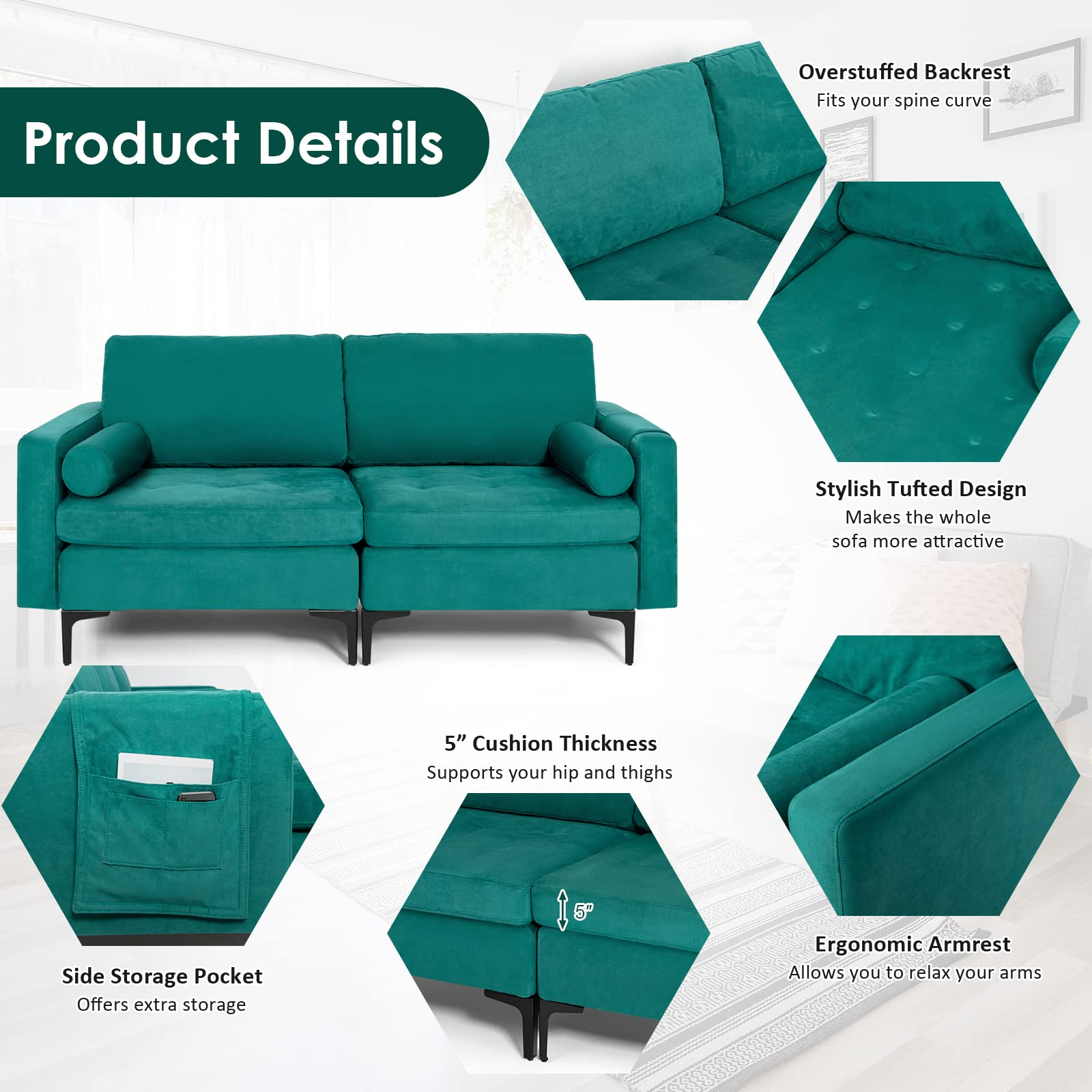 Heavy Duty Sleeper Sofa Couch for Living Room