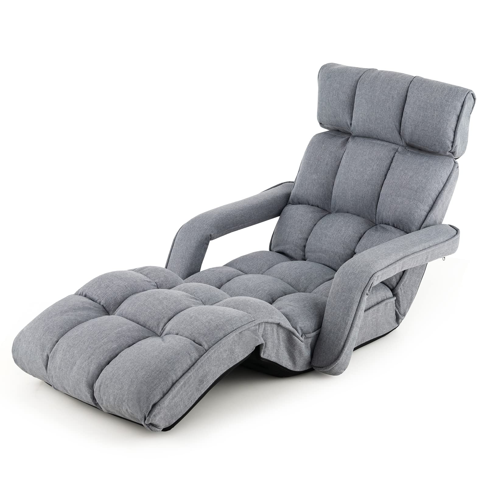 Foldable Lazy Sofa, Indoor Chaise Lounger Sofa with 6 Adjustable Positions