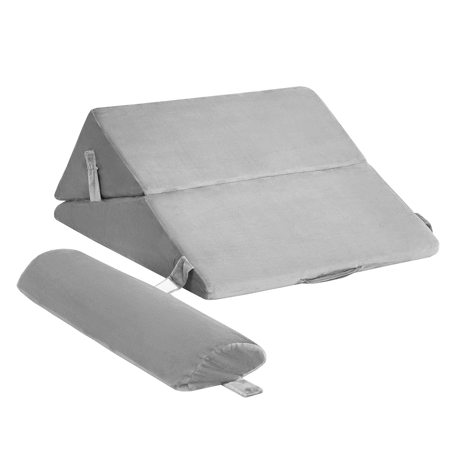 Bed Wedge Pillow with Adjustable Back Support Detachable Headrest, Memory Foam Fill, Soft Washable Cover