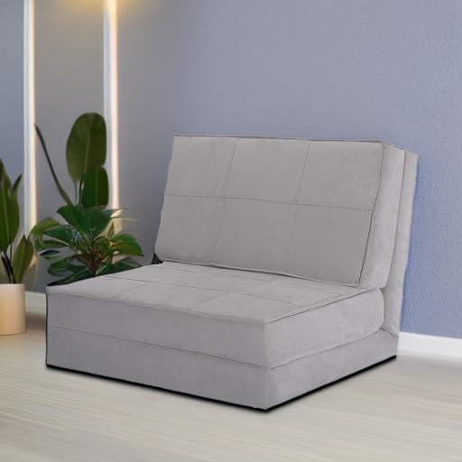 5-Position Adjustable Convertible Flip Chair, Sleeper Dorm Game Bed Couch Lounger Sofa Chair Mattress