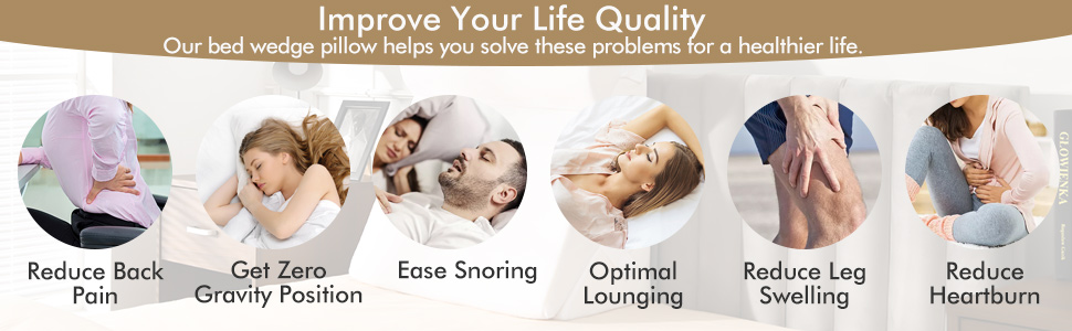 Bed Wedge Pillow Set