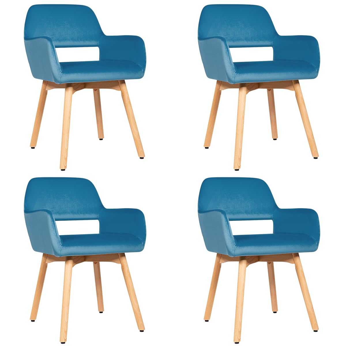Set of 2/4 Velvet Dining Chairs, Modern Leisure Accent Living Room Chair