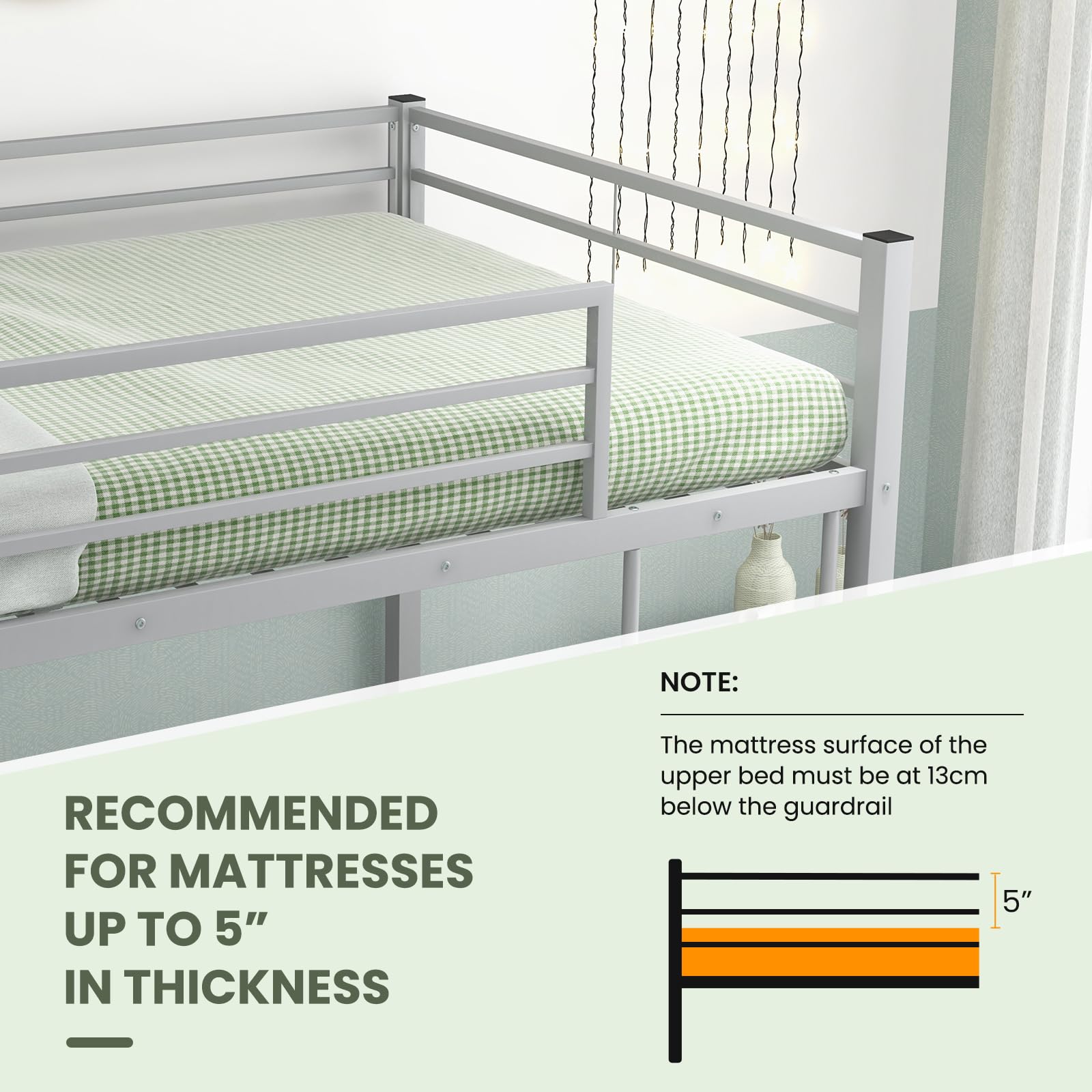 Metal Low Bunk Bed Twin Over Twin