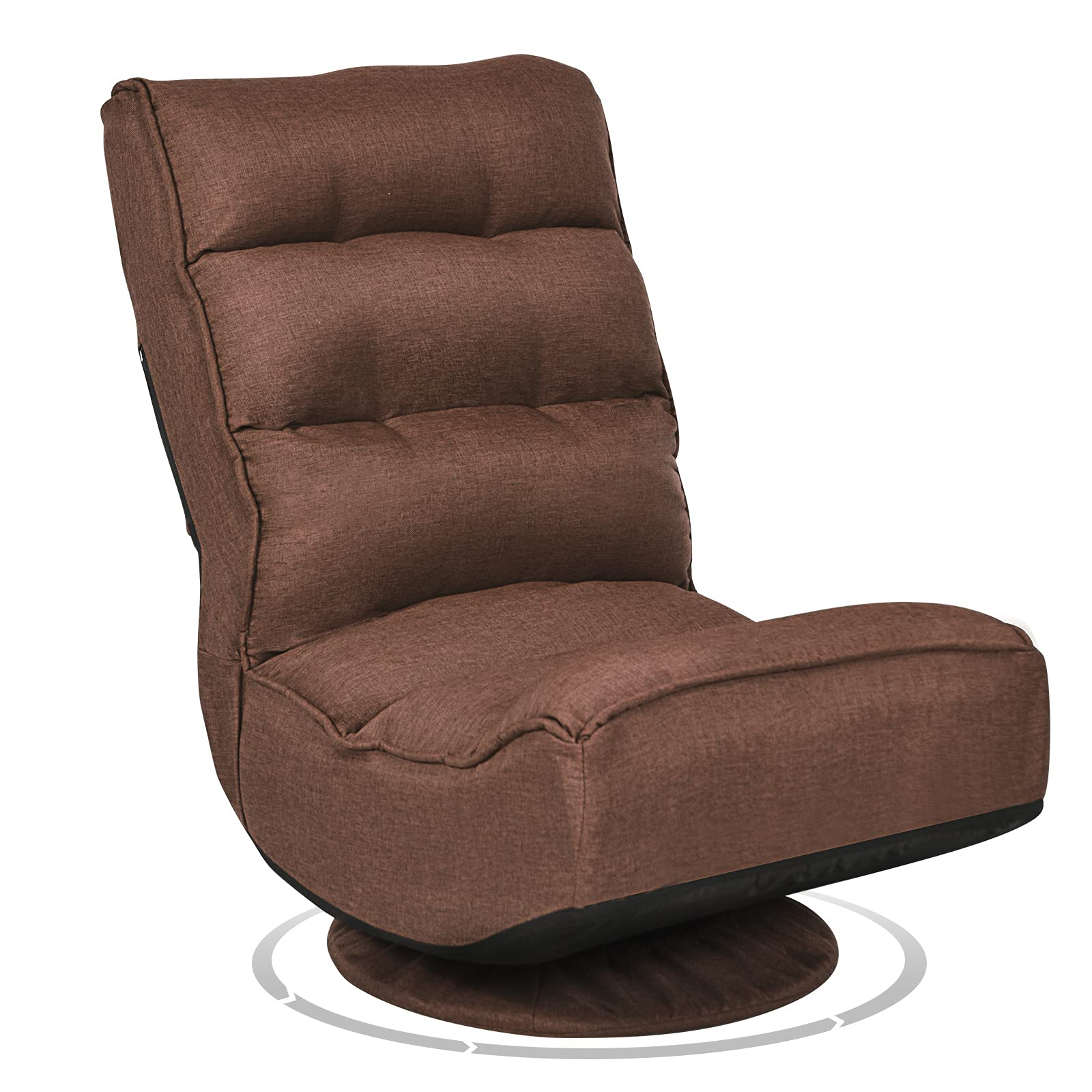 360 Degree Swivel Gaming Chair, 6 Position Adjustable Folding Floor Chair