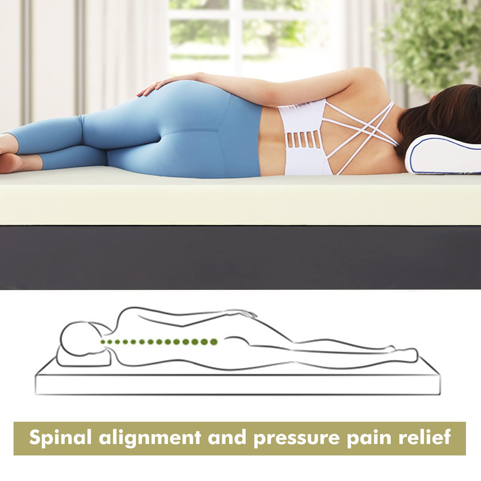 Mattress Topper, Ventilated Memory Foam Mattress Topper for Bed, 3 Inch