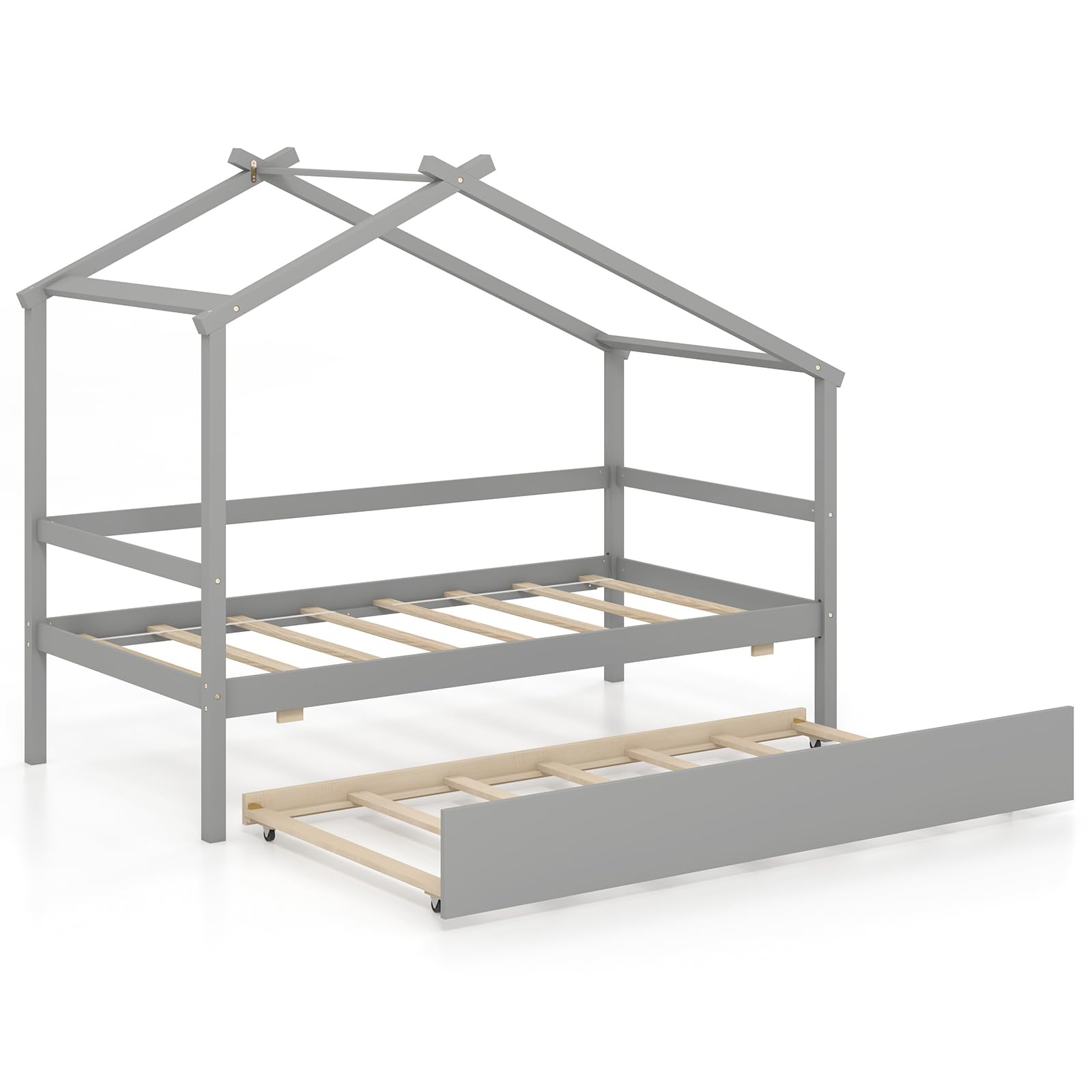 Twin Size House Bed with Trundle
