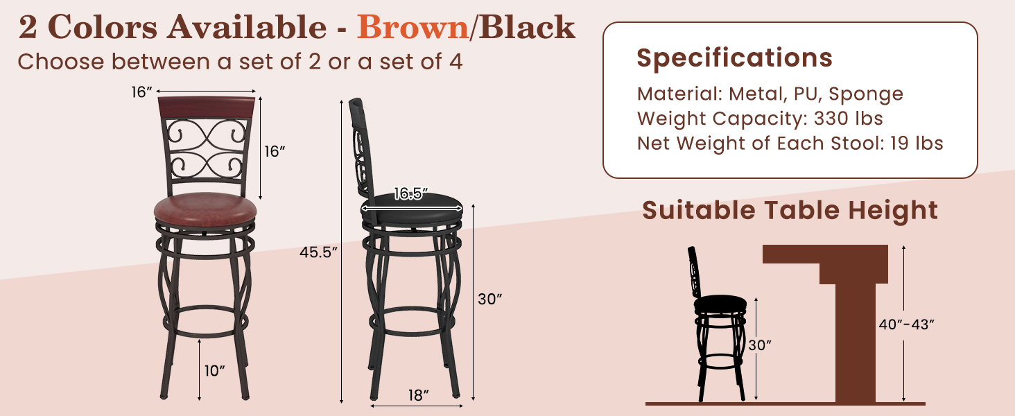 bar height barstools