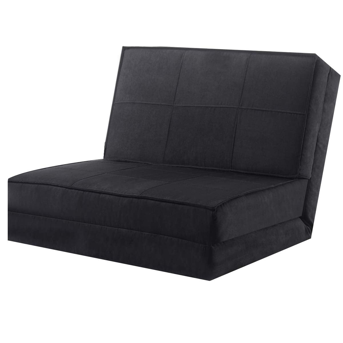 5-Position Adjustable Convertible Flip Chair, Sleeper Dorm Game Bed Couch Lounger Sofa Chair Mattress