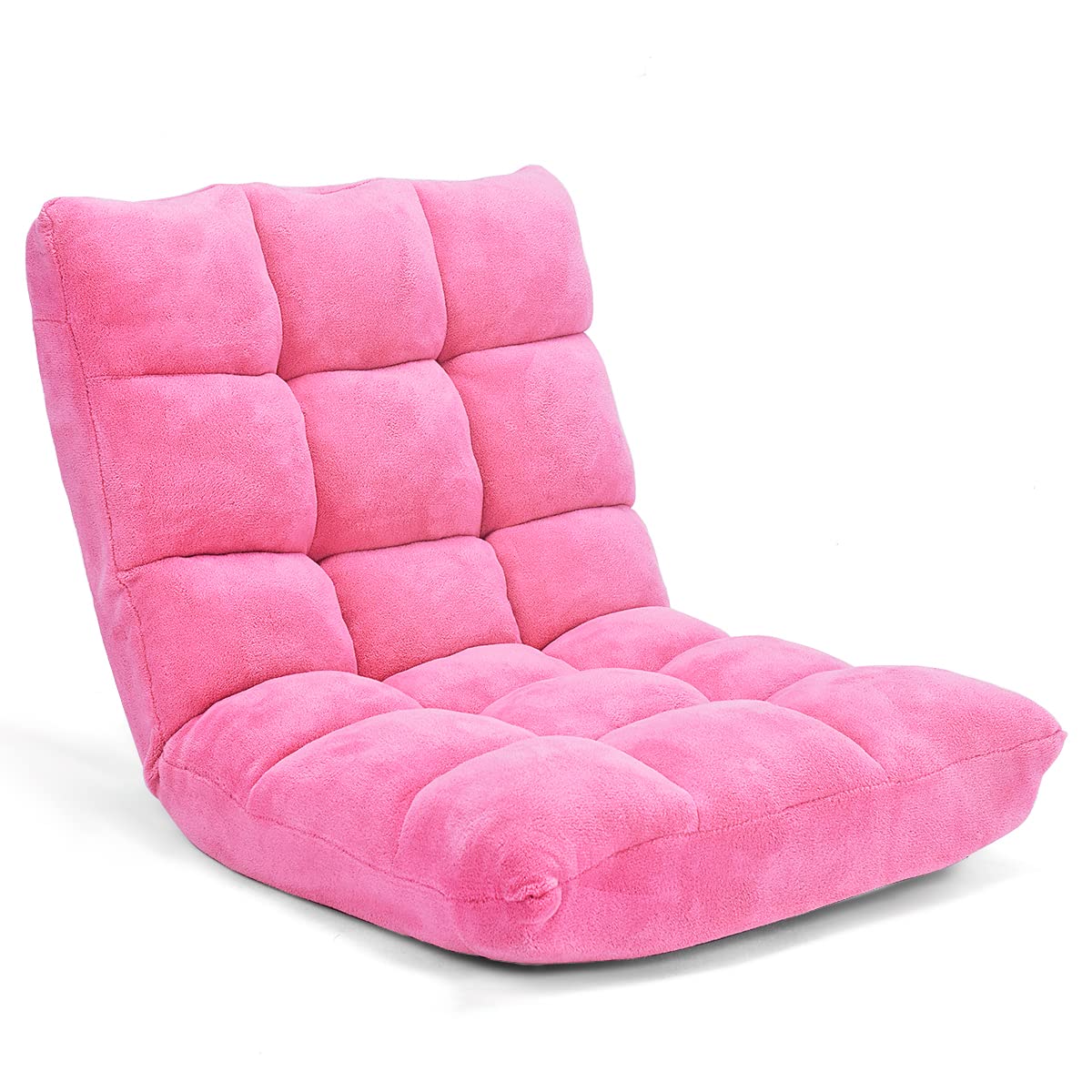Floor Chairs for Adults - Floor Gaming Chair with Back Support, Coral Velvet, 14 Adjustable Position