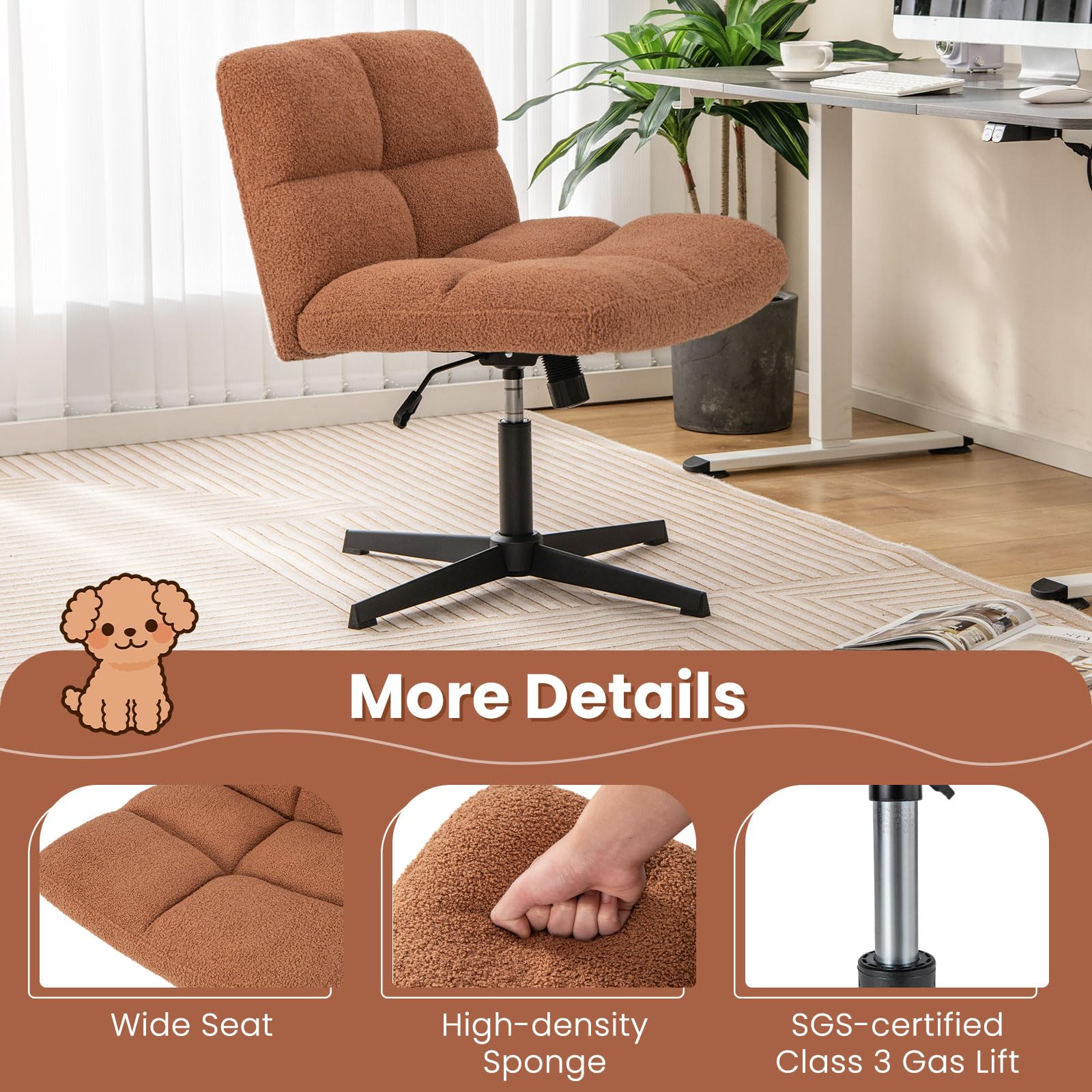 Criss Cross Chair, Height Adjustable Computer Swivel Office Chair