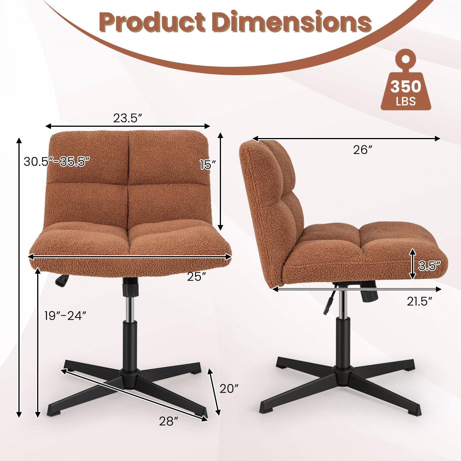 Criss Cross Chair, Height Adjustable Computer Swivel Office Chair