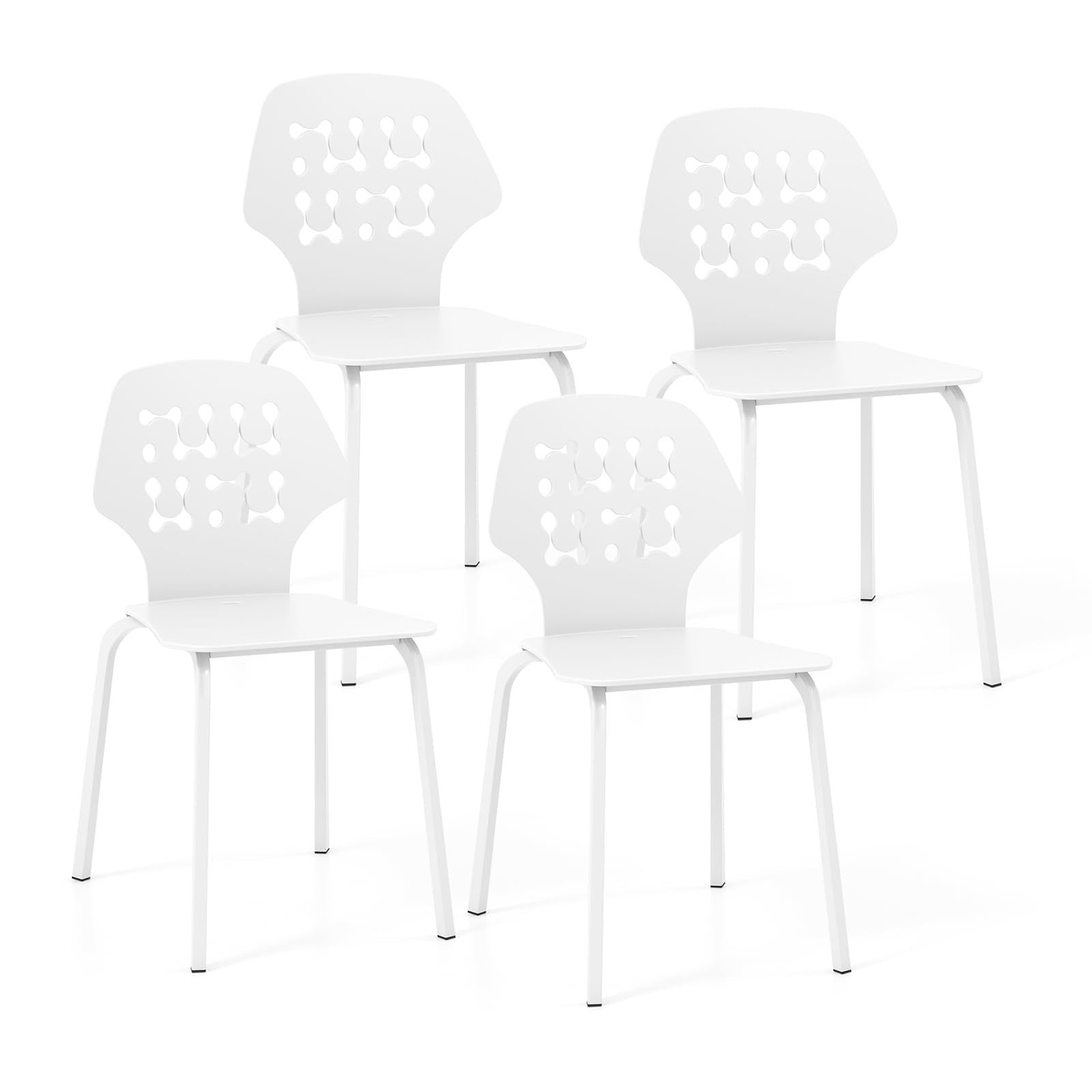 Modern Dining Chairs Set of 4, Modern Kitchen Chair with Hollowed Backrest