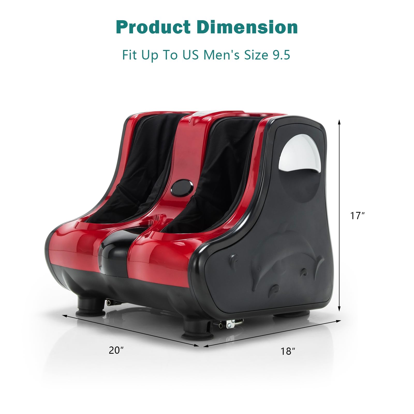 Foot and Calf Massager with Heat，Shiatsu Foot Massager Machine with Vibration, Deep Kneading, 3-Level Intensity Modes